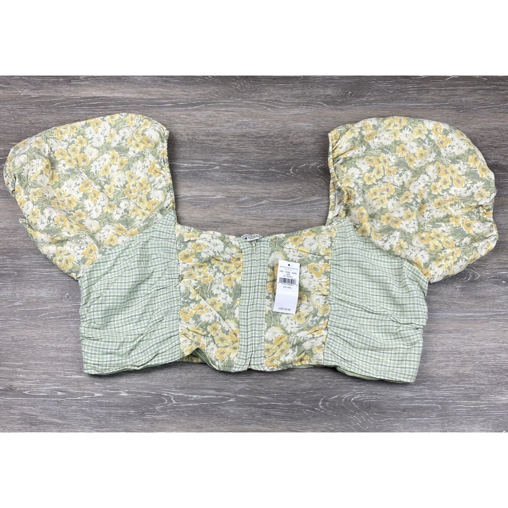 American Eagle Boho Crop Top Womens XXL Halter Blouse New Plus Size